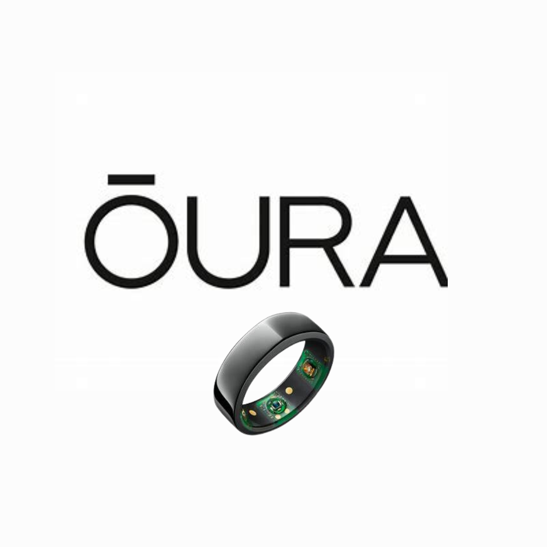 Oura Ring en logo, ideaal voor een blog over hoe de Oura Ring helpt bij het verbeteren van slaapkwaliteit door slaaptracking en gezondheidsoverzicht.