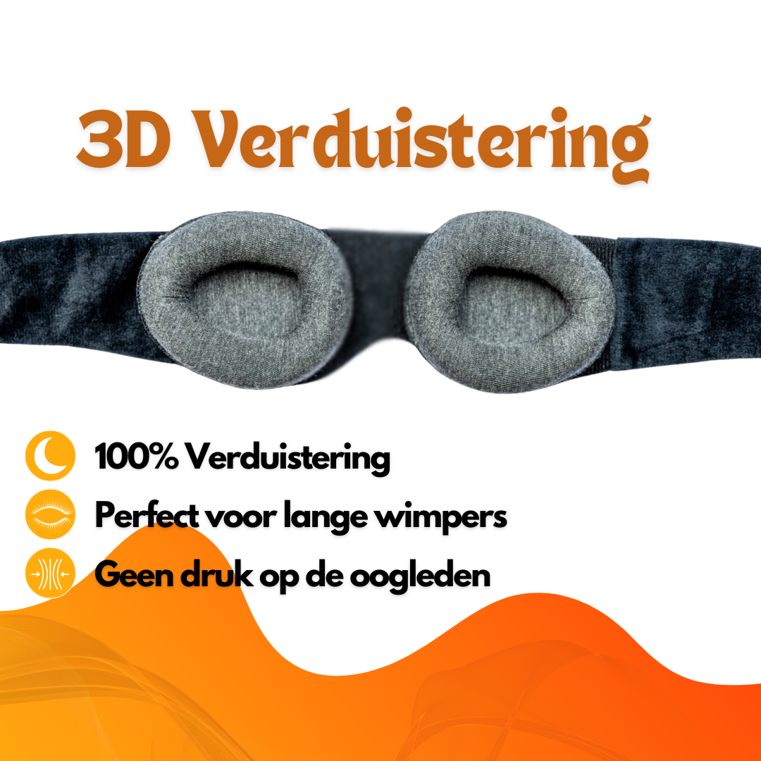 Slaapmasker met 3D verduistering, 100% verduistering, perfect voor lange wimpers en geen druk op de oogleden