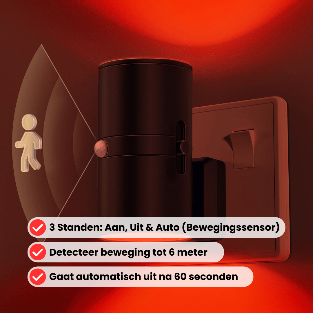 Roodlicht Sensorlamp Zwart - Alinastore